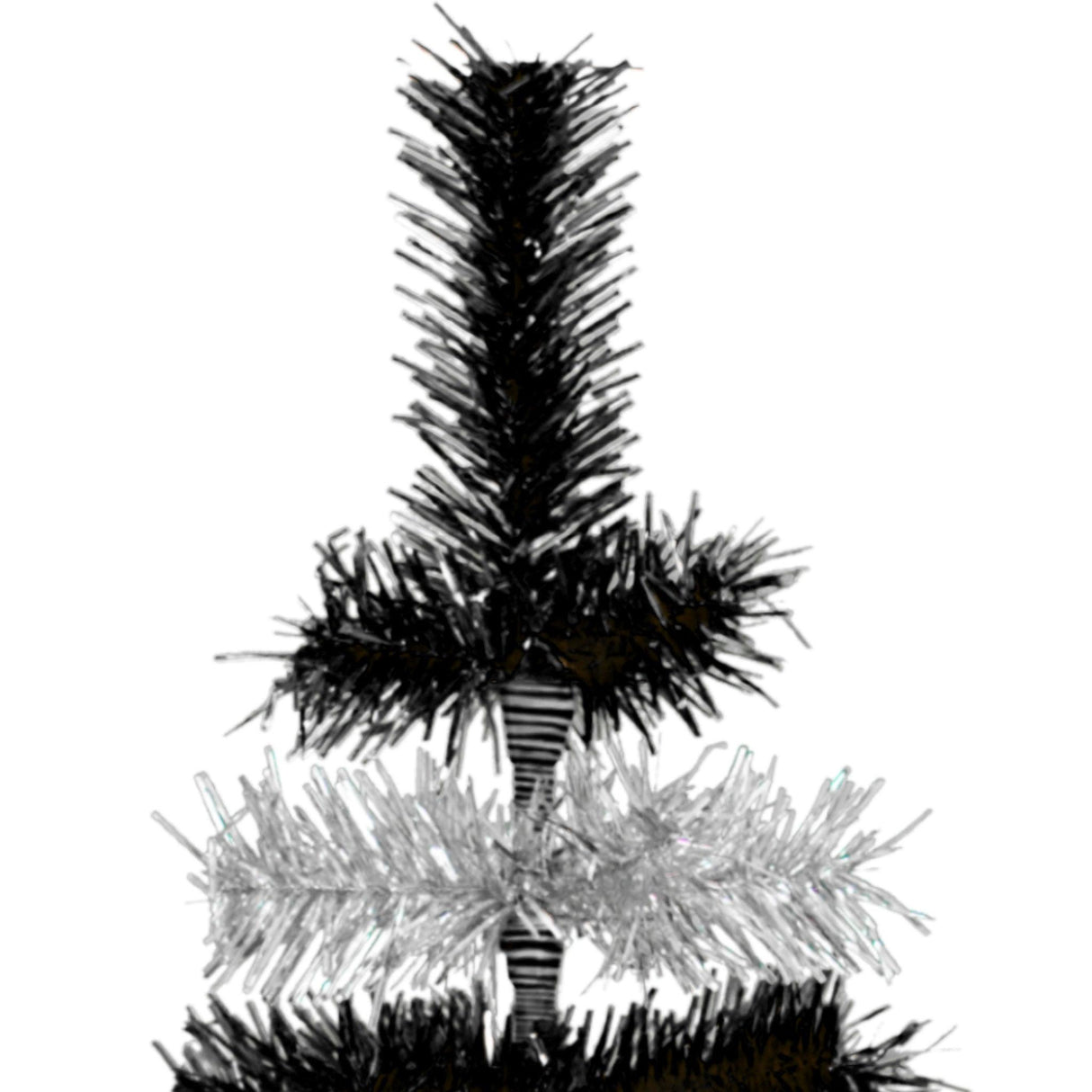 Black & Silver Layered Tinsel Christmas Tree from Lee Display