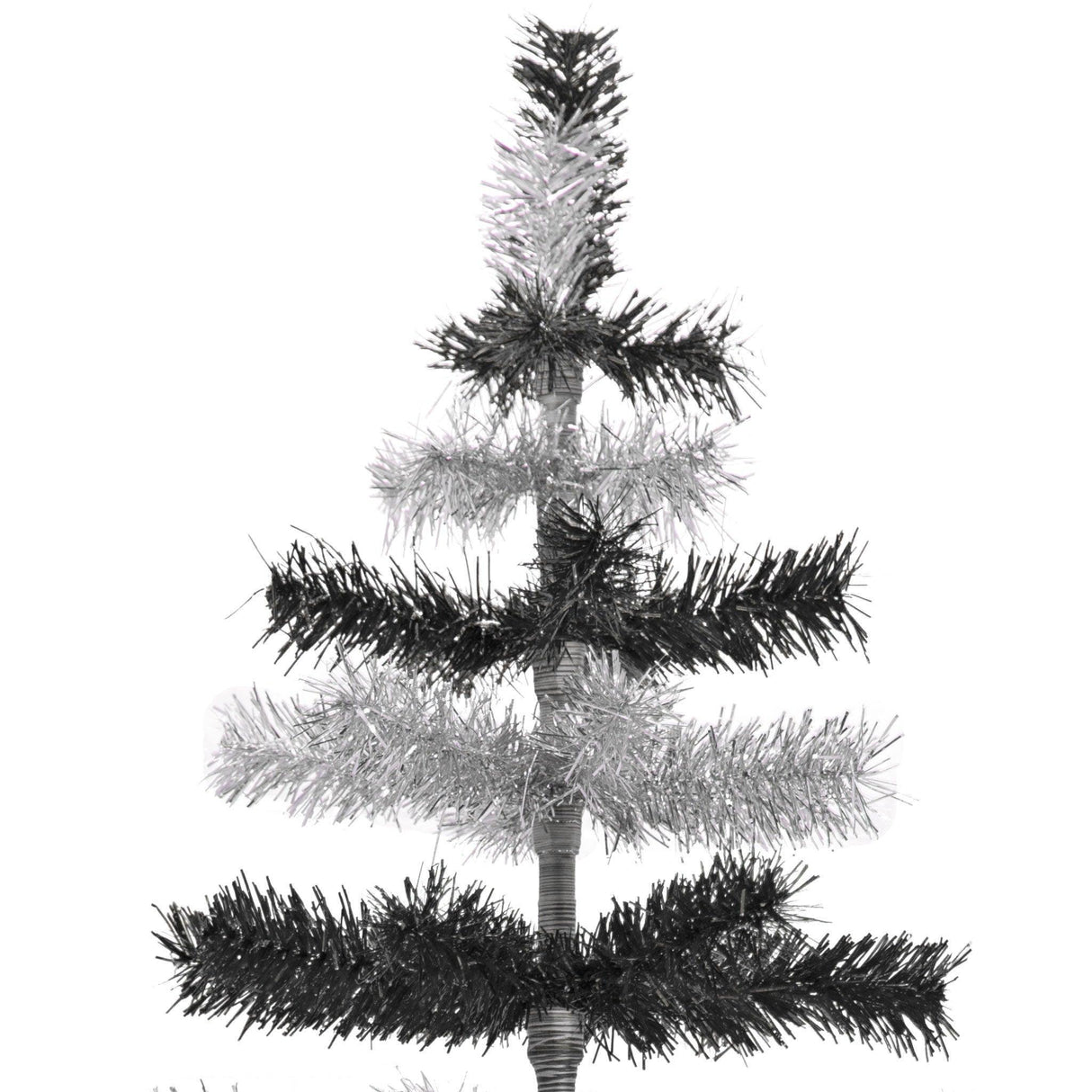 Black & Silver Layered Tinsel Christmas Tree from Lee Display