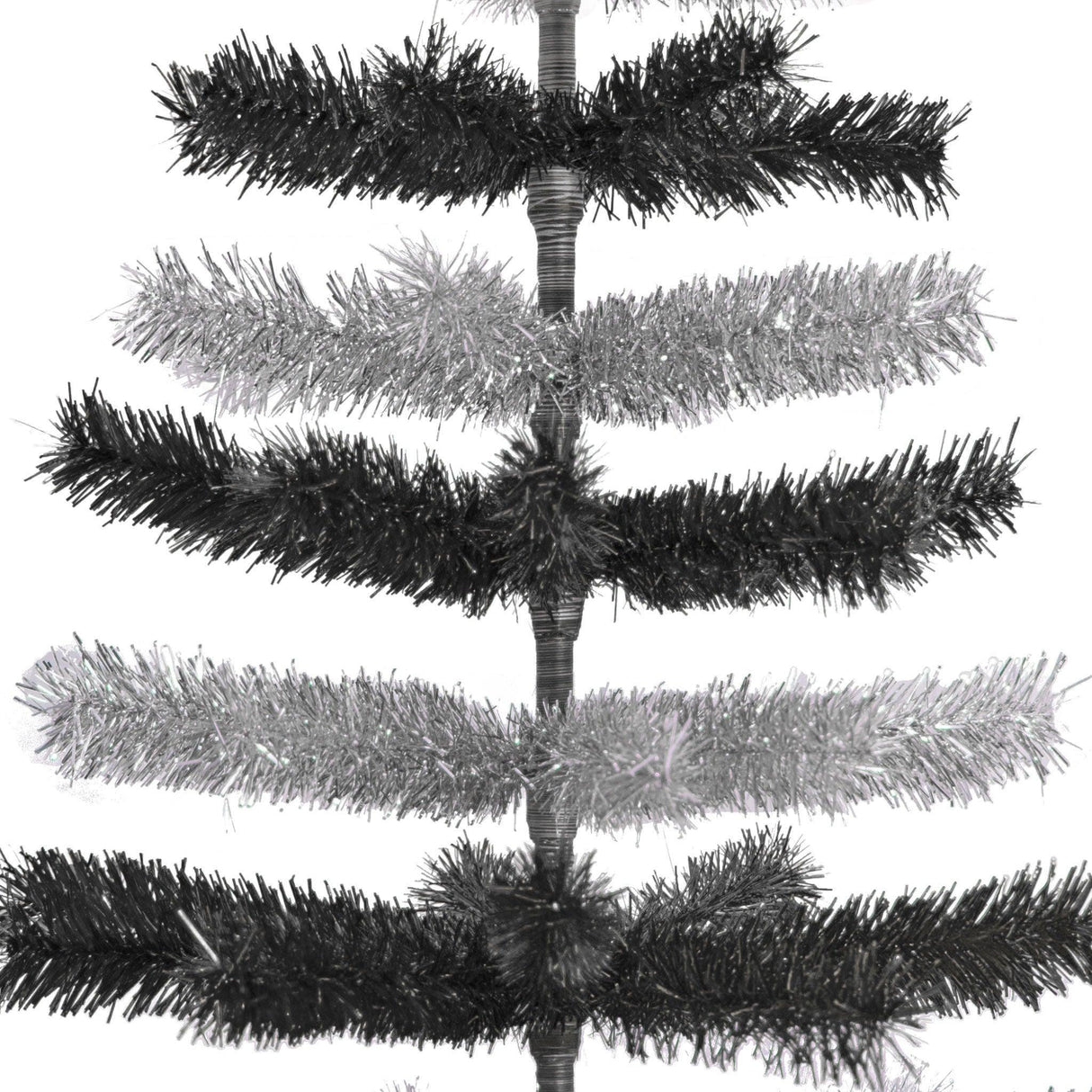 Black & Silver Layered Tinsel Christmas Tree from Lee Display