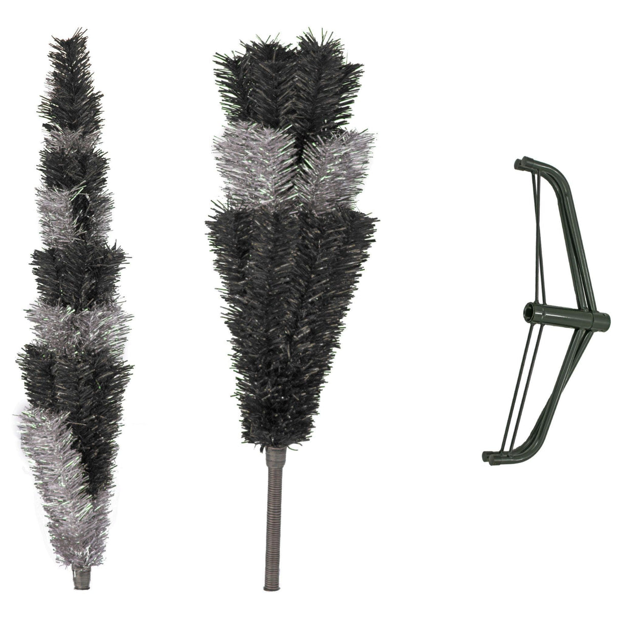 Black & Silver Layered Tinsel Christmas Tree from Lee Display