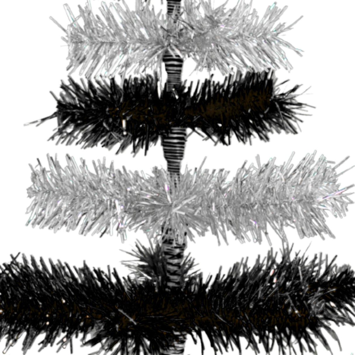 Black & Silver Layered Tinsel Christmas Tree from Lee Display