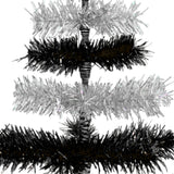Black & Silver Layered Tinsel Christmas Tree from Lee Display