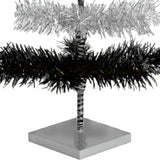 Black & Silver Layered Tinsel Christmas Tree from Lee Display