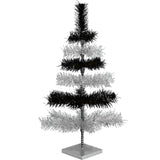 Black & Silver Layered Tinsel Christmas Tree from Lee Display