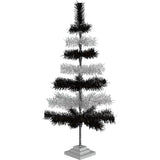 Black & Silver Layered Tinsel Christmas Tree from Lee Display