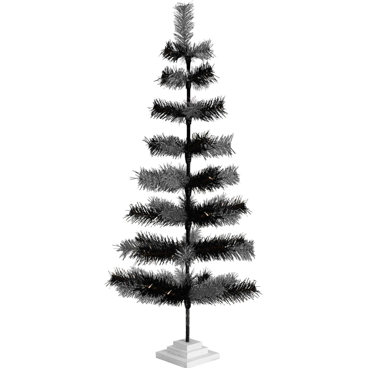 Black & Silver Mixed Tinsel Tree from Lee Display