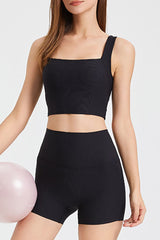 Back Cross Waistband Yoga Shorts with Unique Criss-Cross Design from MsDressly