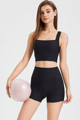 Back Cross Waistband Yoga Shorts with Unique Criss-Cross Design from MsDressly