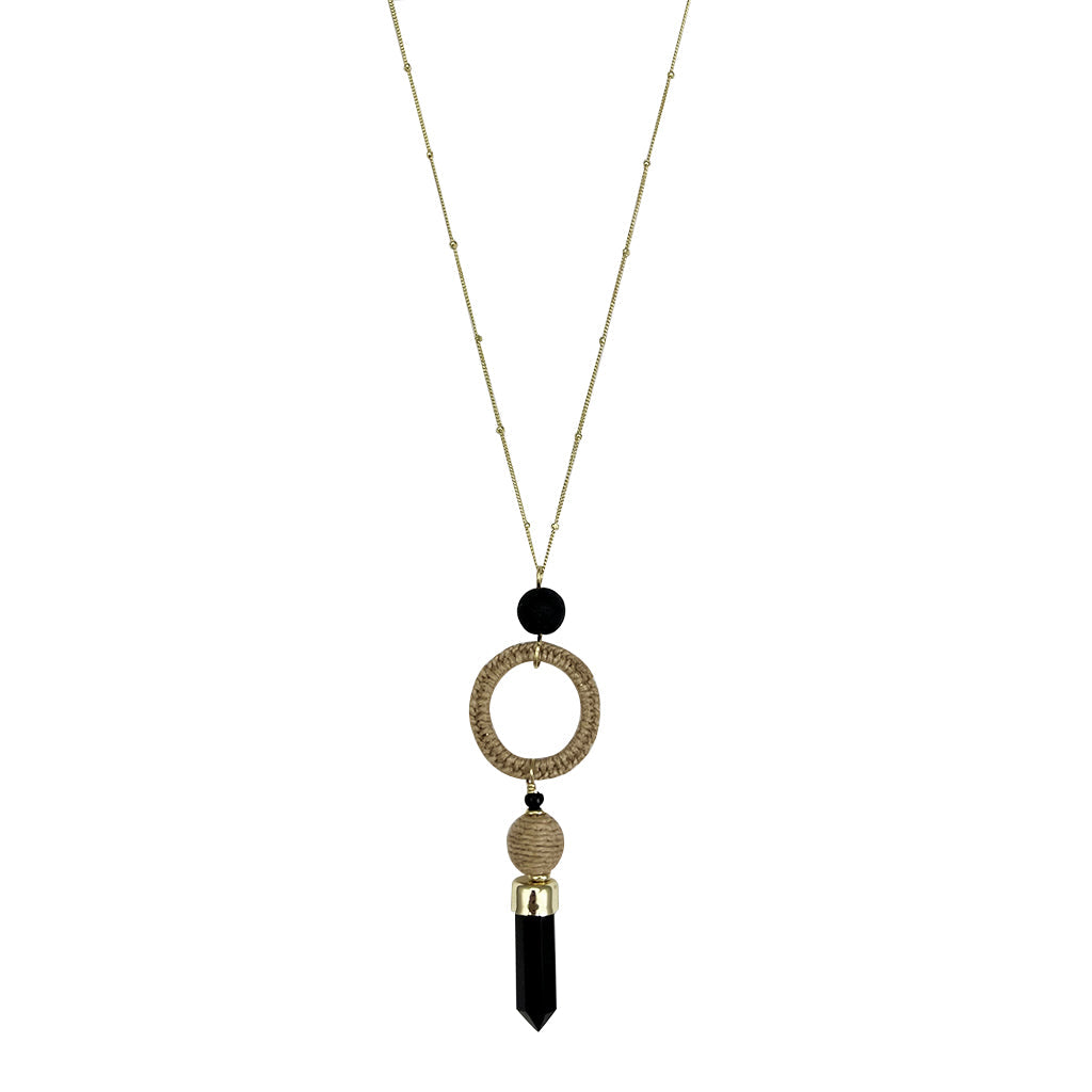 Black Agate Jute Necklace from SLATE + SALT