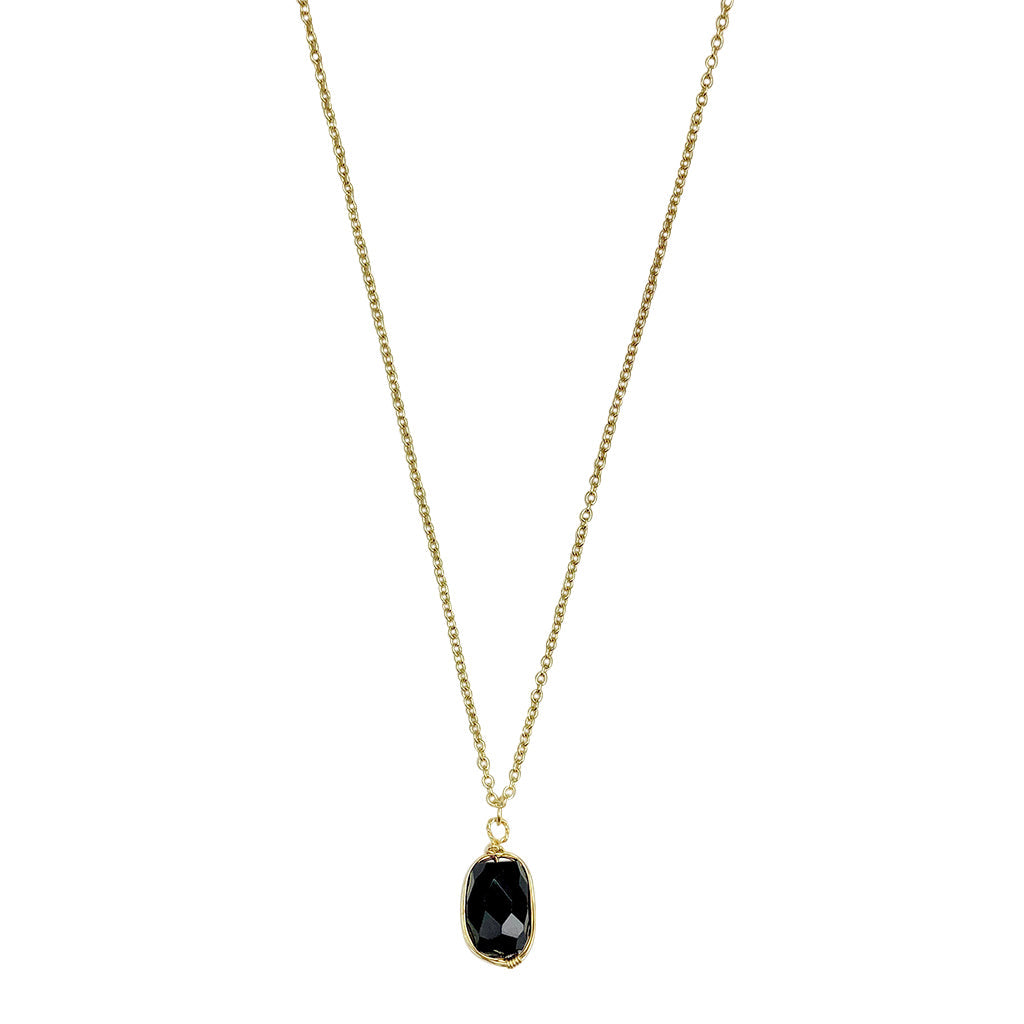 Black Quartz Pendant Necklace from SLATE + SALT