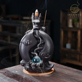 Black Ceramic Dragon Backflow Incense Burner from incenseocean