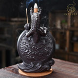 Black Ceramic Dragon Backflow Incense Burner from incenseocean