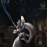 Black Ceramic Dragon Backflow Incense Burner from incenseocean