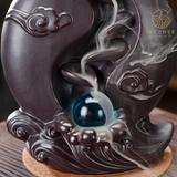 Black Ceramic Dragon Backflow Incense Burner from incenseocean