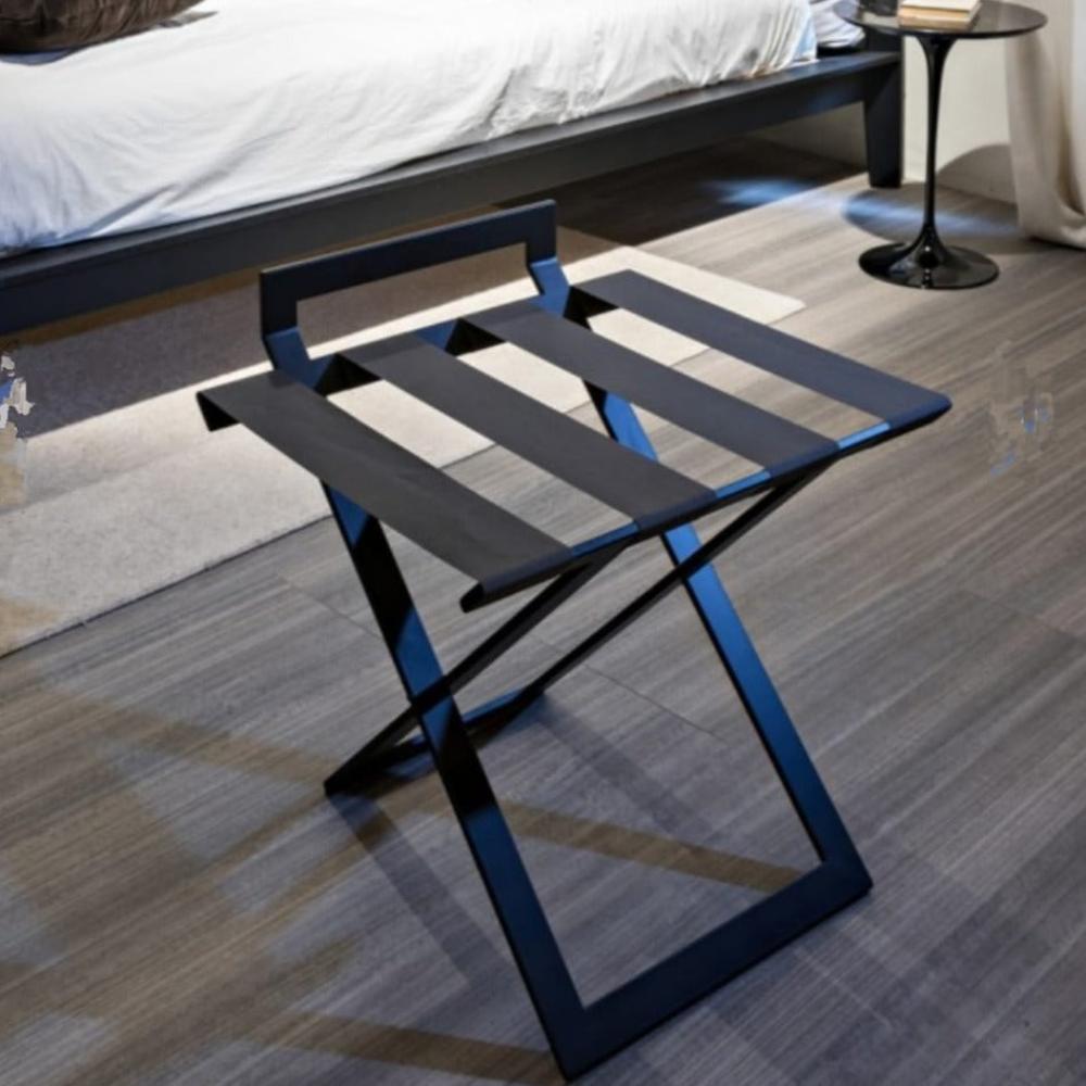 Foldable Luxury Luggage Rack with Genunie Leather Straps For Guest Room from VITAHOME DESIGN LLC