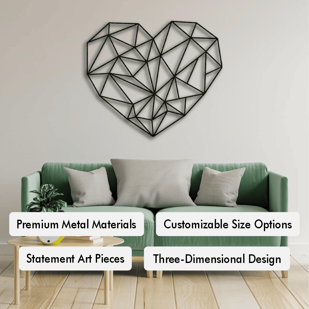 Metal Geometric Heart Wall Art from VITAHOME DESIGN LLC