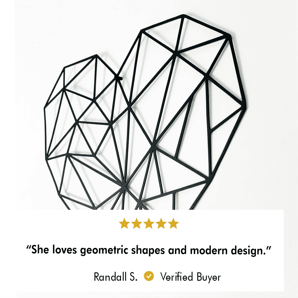 Metal Geometric Heart Wall Art from VITAHOME DESIGN LLC