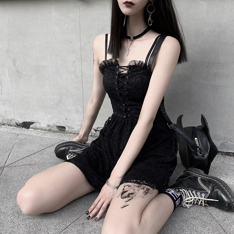 Black Lace Gothic Dress From Kawaii Stop
