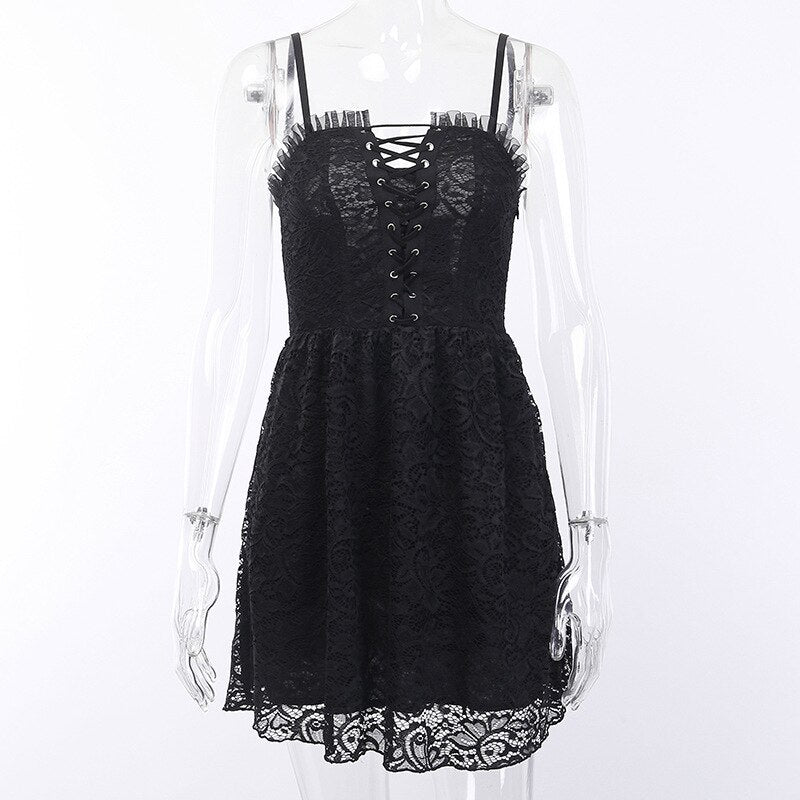 Black Lace Gothic Dress From Kawaii Stop