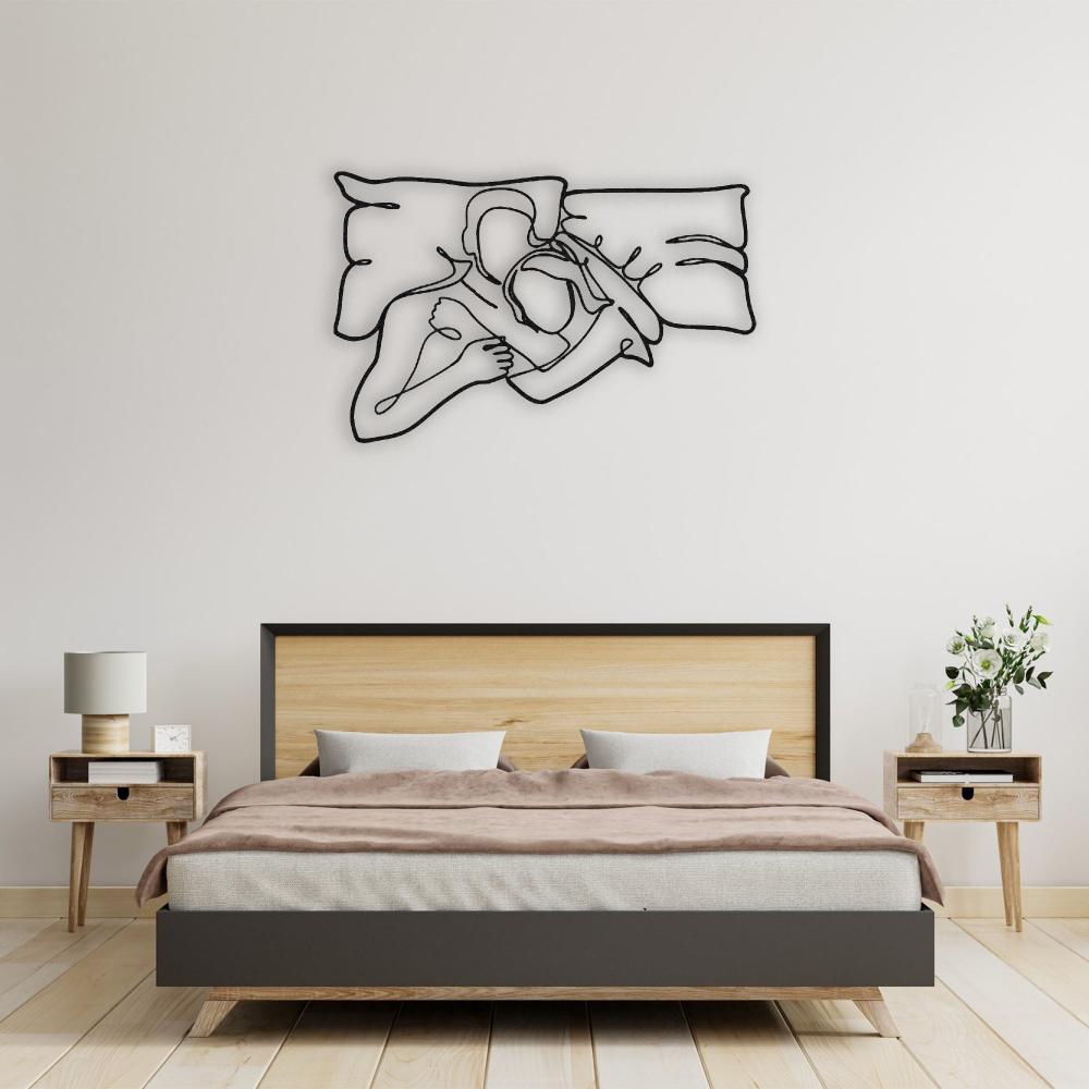 Romantic Lying Couple Metal Line Wall Art from VITAHOME DESIGN LLC