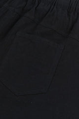 Black Linen Drawstring Shorts from MsDressly