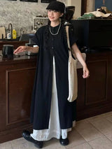Black Oversized Kimono Shirt Dress – Gothic Casual Summer Style From Kawaii Stop