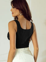 Black Pearl Embellished Tank Top From MsDressly