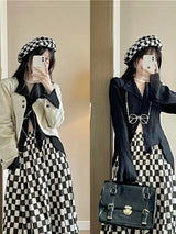 Black Pleated Gothic Harajuku Blouse – Button-Up Long Sleeve From Kawaii Stop