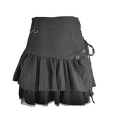 Black Retro Kawaii Skirt – Sweet Korean Streetwear Mini Skirt from Kawaii Stop
