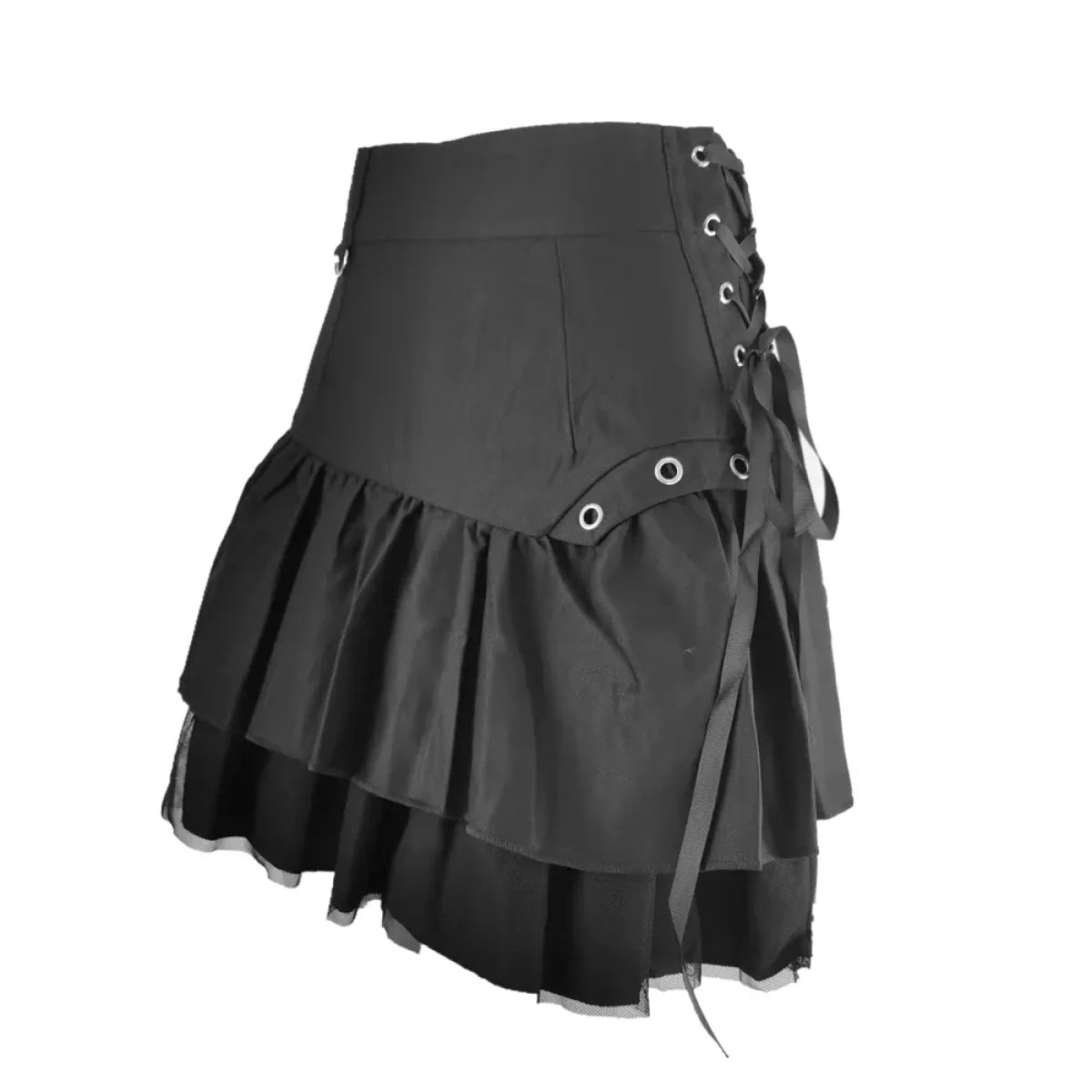 Black Retro Kawaii Skirt – Sweet Korean Streetwear Mini Skirt from Kawaii Stop