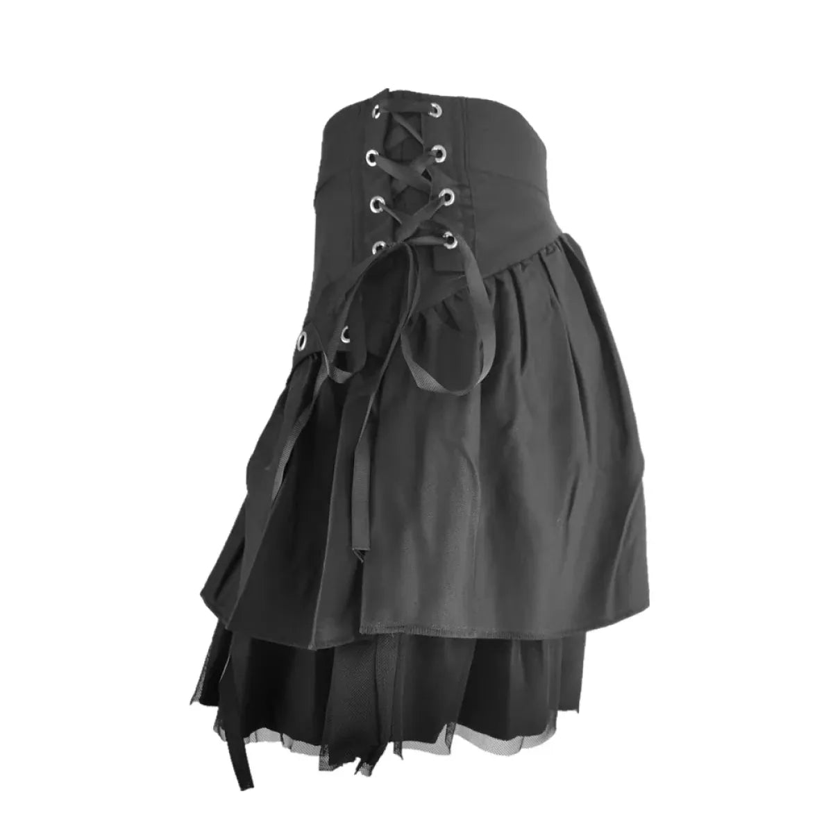 Black Retro Kawaii Skirt – Sweet Korean Streetwear Mini Skirt from Kawaii Stop