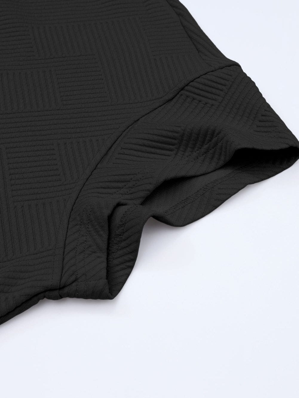 Black Ribbed Casual Lounge Set with Loose Fit Top and Drawstring Pants from MsDressly
