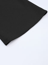 Black Ribbed Casual Lounge Set with Loose Fit Top and Drawstring Pants from MsDressly