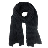 Chunky Black Knit Alpaca Scarf from SLATE + SALT