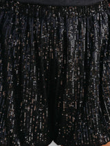 Black Sequin High-Waisted Casual Shorts with Straight Leg from MsDressly