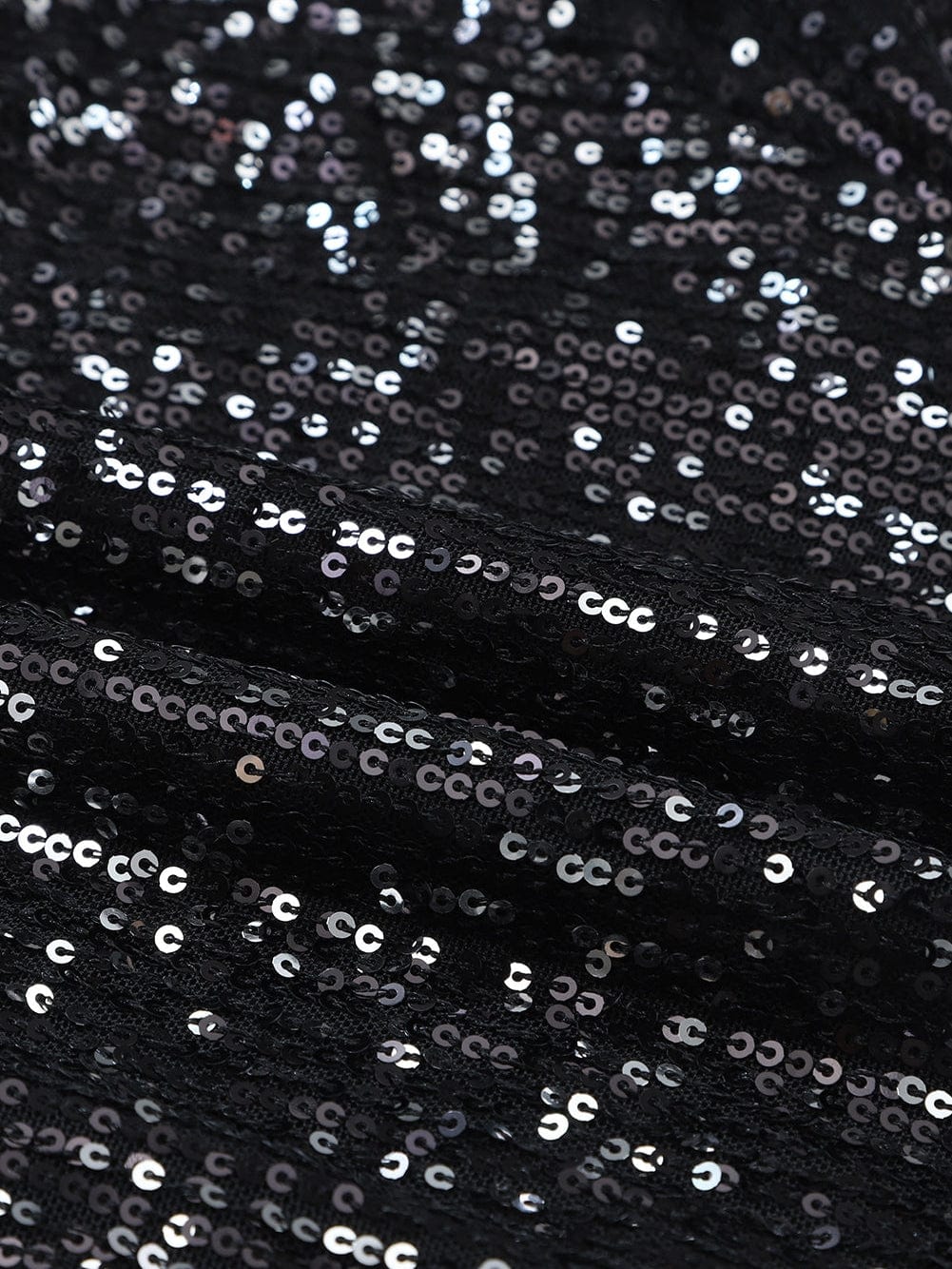 Black Sequin High-Waisted Casual Shorts with Straight Leg from MsDressly