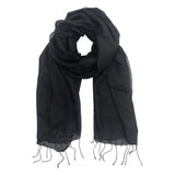 Black Khmer Silk Scarf from SLATE + SALT