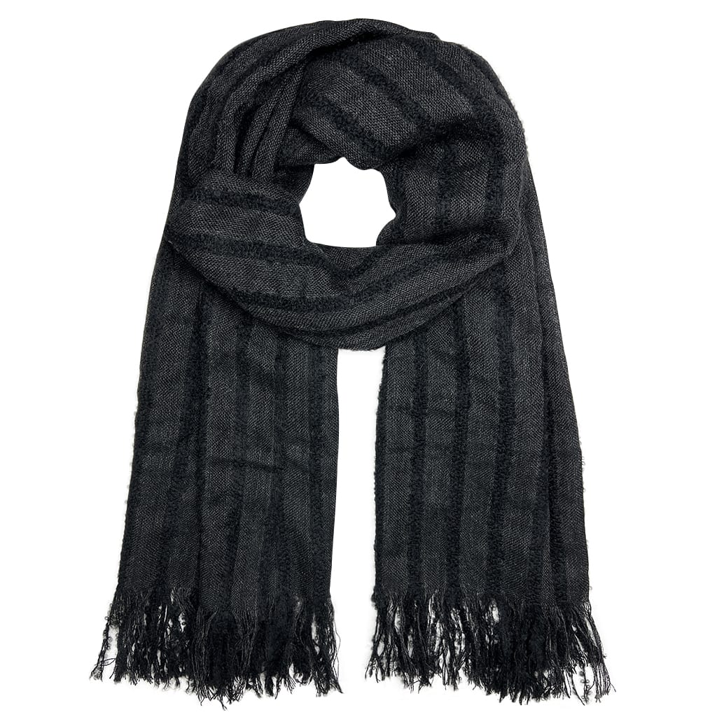 Black Loop Knit Alpaca Scarf from SLATE + SALT