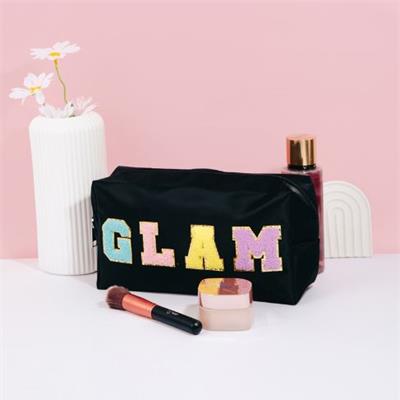 Glam Print Travel Cosmetic Black Bag through MARKET