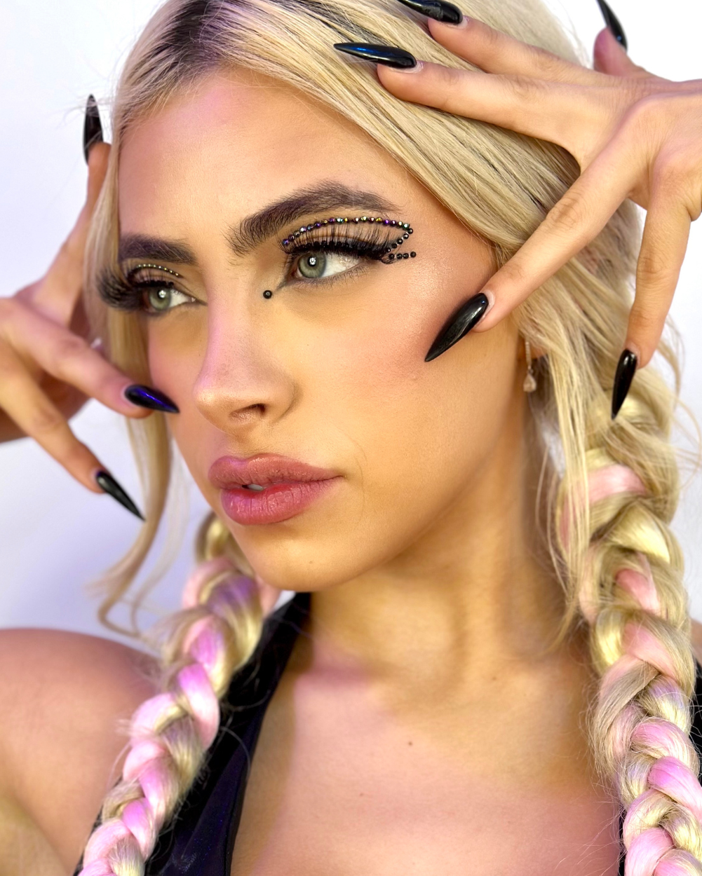 Black Face Gem | Iridescent Cut-Crease Face Jewel from Lunautics