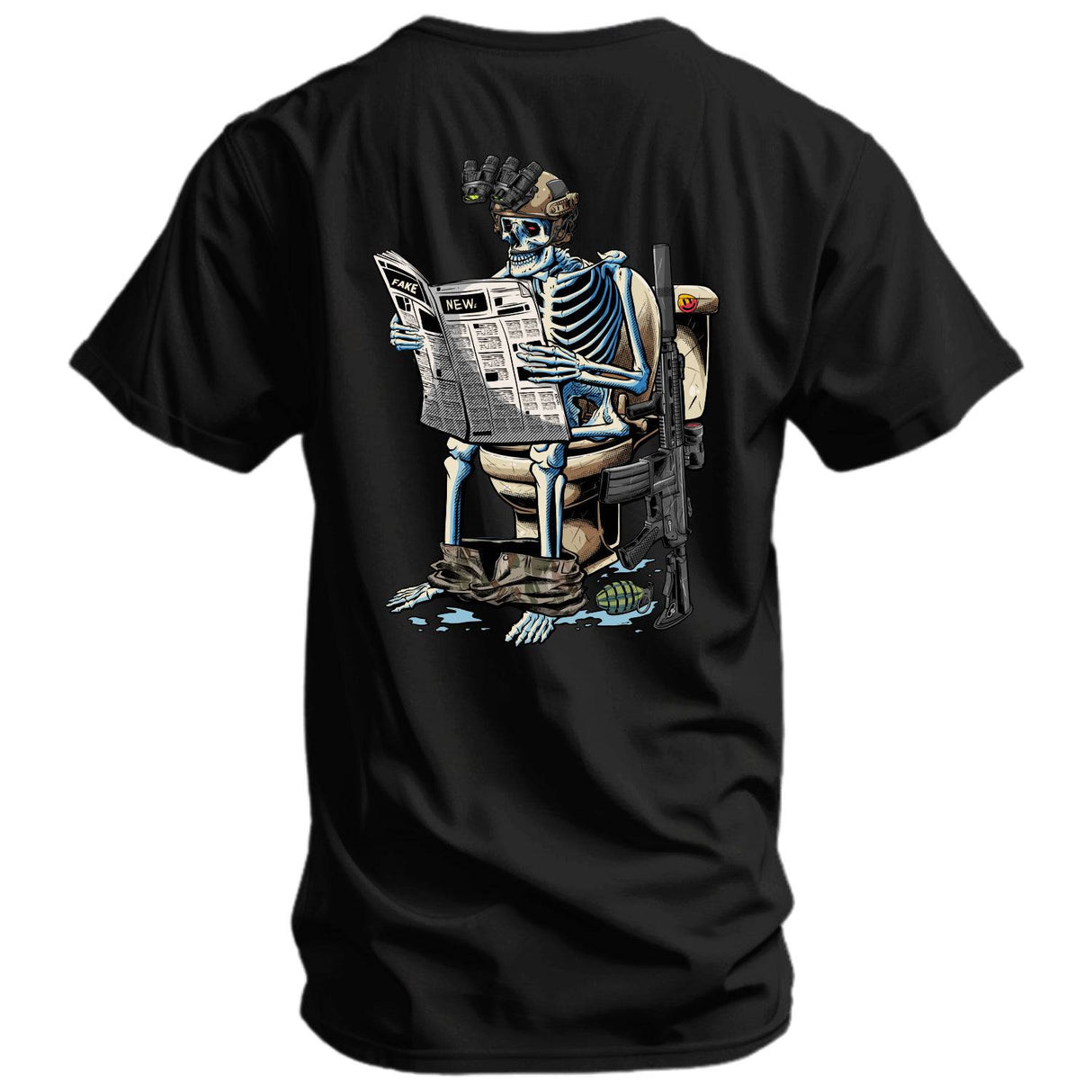 Fake News Reading Operator Men's T-Shirt From Combat Iron Apparel