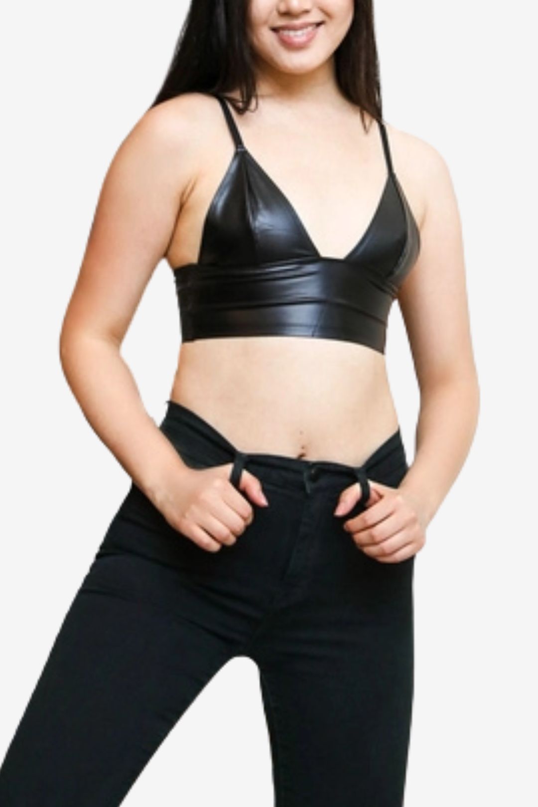 Nude Shade Faux Leather Bralette from Naked Rebellion