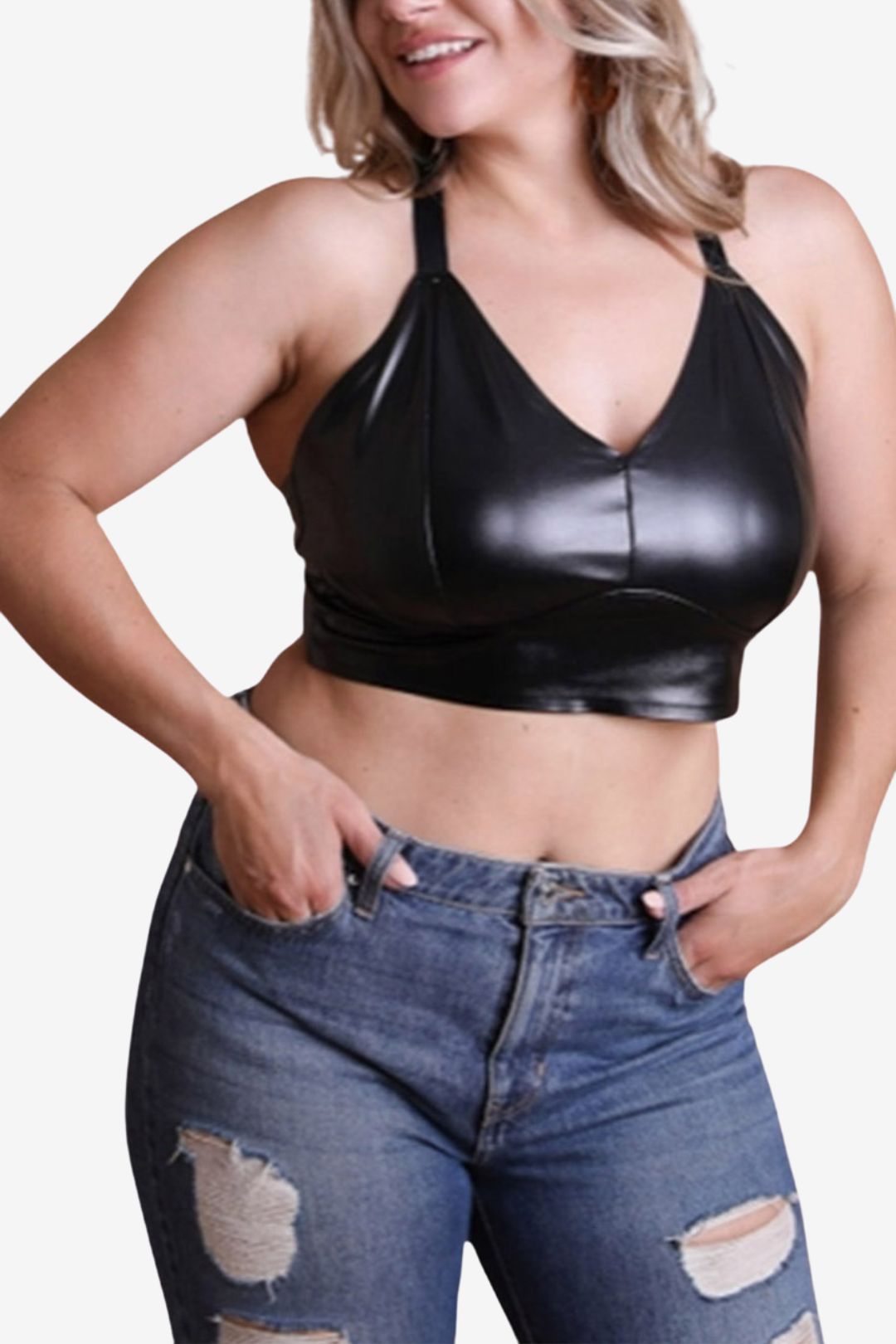 Nude Shade Faux Leather Bralette from Naked Rebellion
