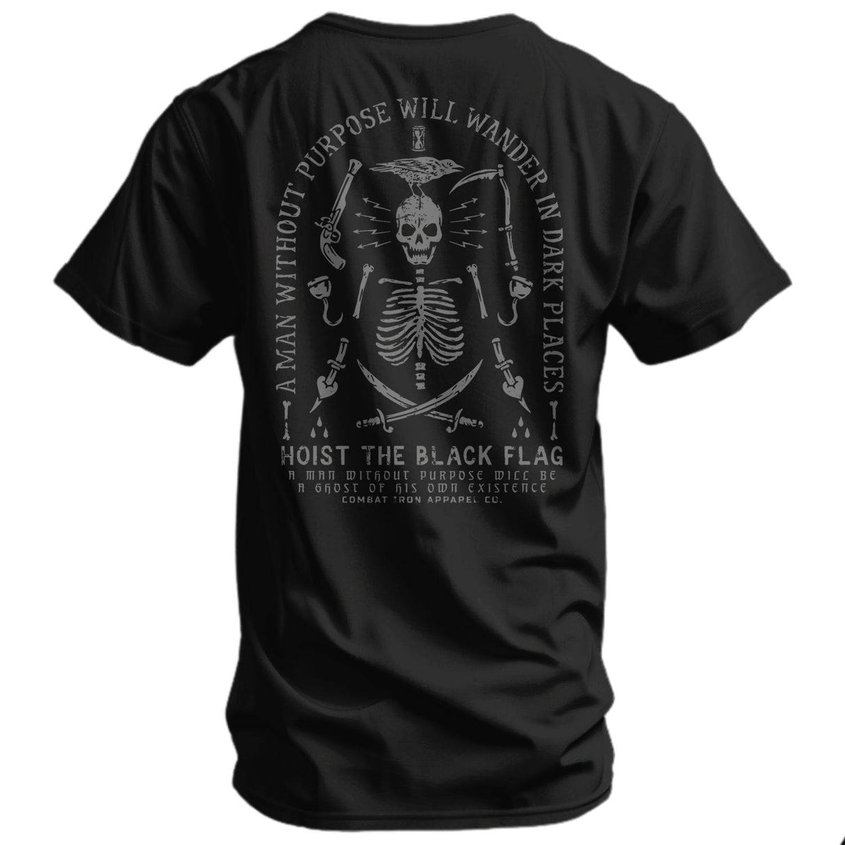 Hoist the Black Flag Skull & Bones Men's T-Shirt From Combat Iron Apparel