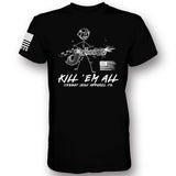 Kill Em' All Machine Gunner Men's T-Shirt From Combat Iron Apparel