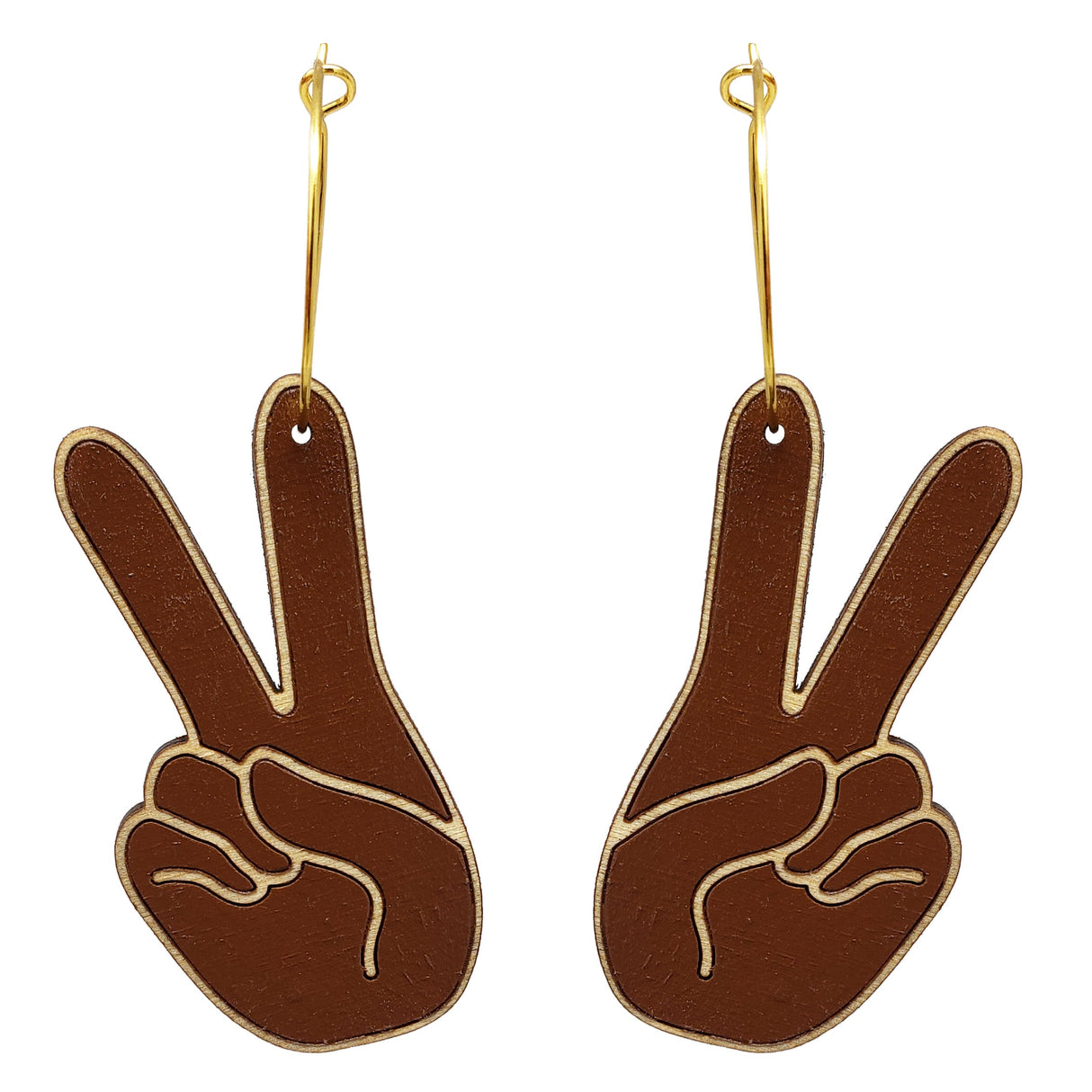 Black Peace Sign Pride Hand Hoops from LE CHIC MIAMI
