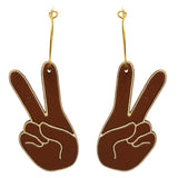 Black Peace Sign Pride Hand Hoops from LE CHIC MIAMI