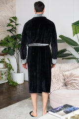 Fleece Bathrobe With Shawl Collar for Men From Lotus Linen