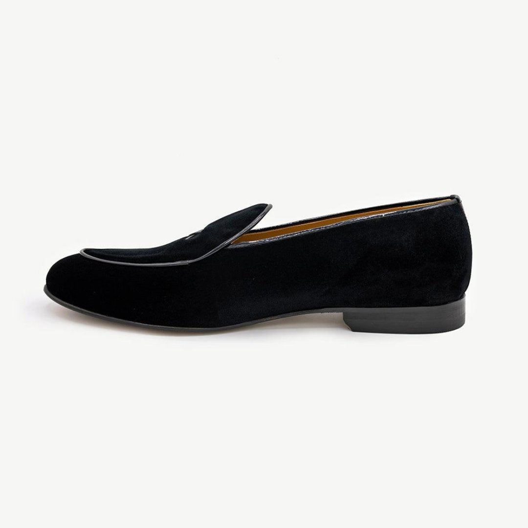 Men's Black Velvet Milano Loafer From Del Toro Shoes