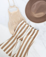 Blakely Boho Bell Bottoms - Tan Stripes from Bailey's Blossoms